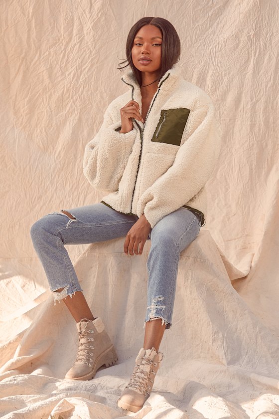 Warmth in Your Heart Ivory Shearling Jacket 4