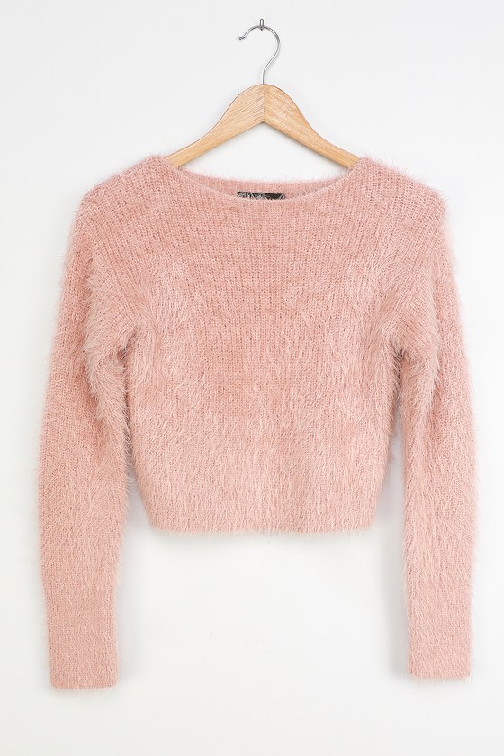 Mauve Pink Sweater - Eyelash Knit Sweater - Fuzzy Sweater - Lulus