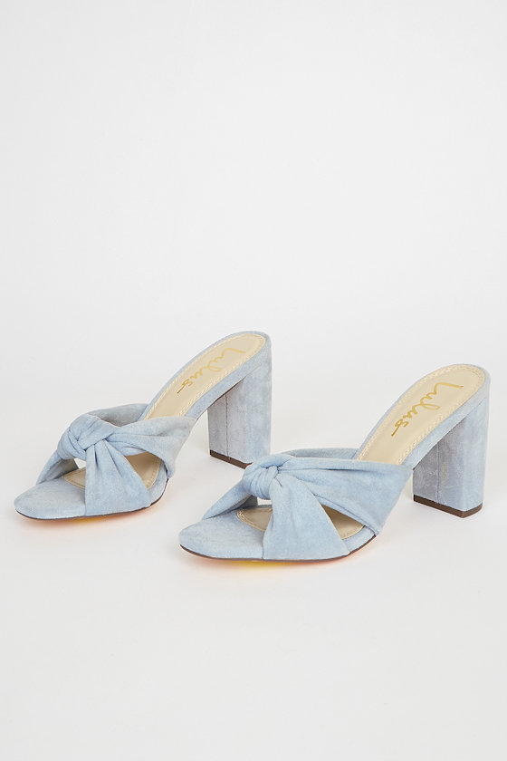 Jenissa Blue Suede Knotted High Heel Sandals 4