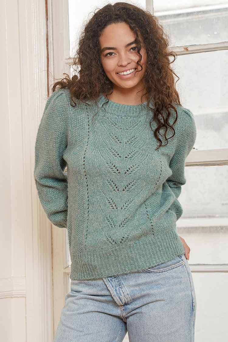Sage Green Sweater - Pointelle Knit Sweater - Cozy Knit Sweater - Lulus