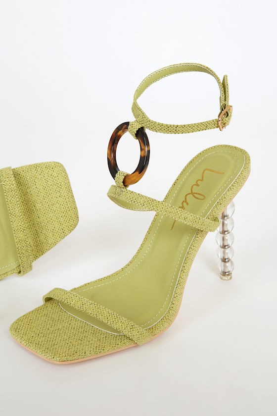 Faina Green Ankle Strap High Heel Sandals 2