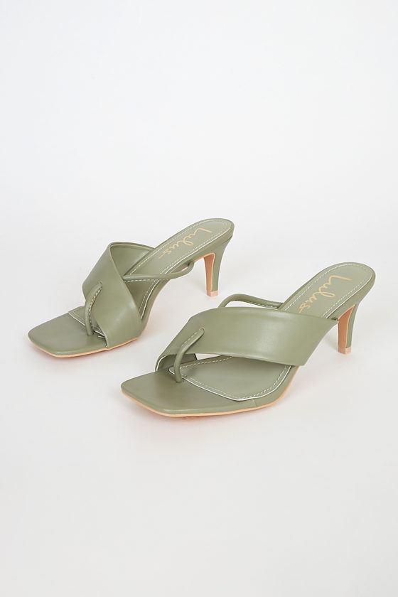 Bern Sage Green High Heel Sandals 2