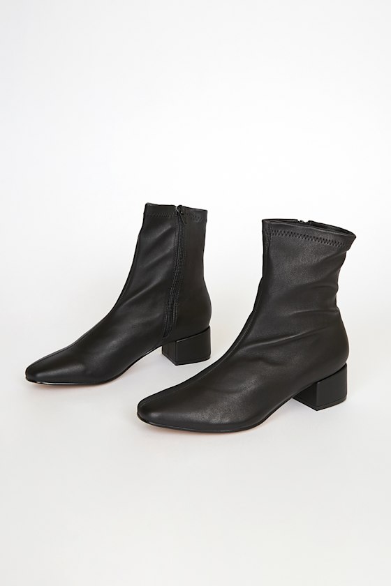 Celine Black Leather Mid-Calf Sock Boots 2