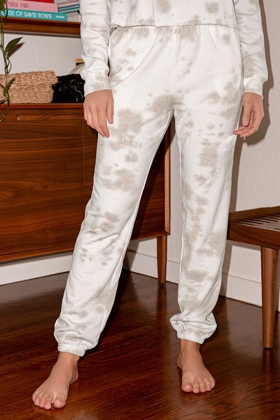Choose Happy Taupe Tie-Dye Joggers 3
