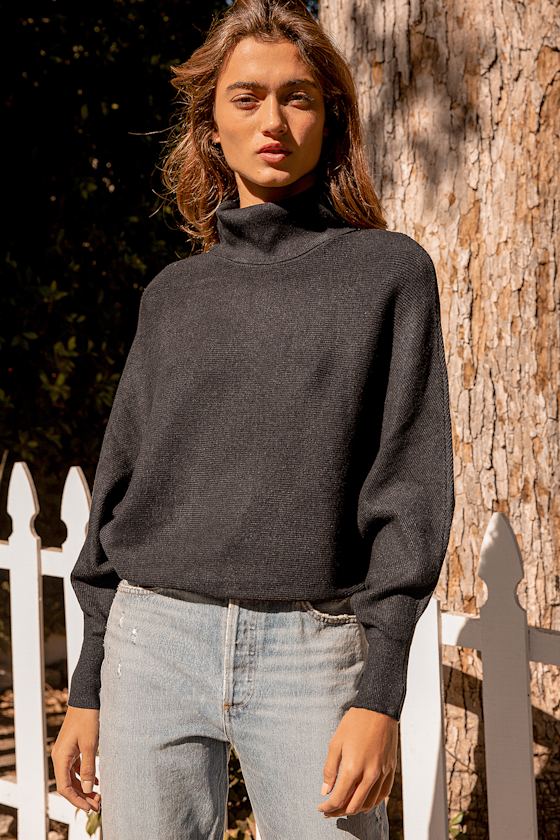 Cozy Company Black Dolman Sleeve Turtleneck Sweater 1