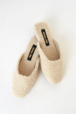 Dolce Vita Saydee Natural Plush Faux Fur Mules Mule Slides Lulus