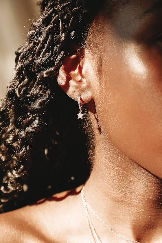 Cosmos Calling 14KT Gold Mini Hoop Earrings 1