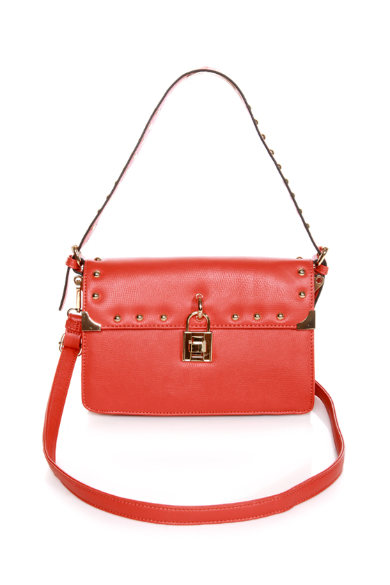 Melie Bianco Maggie Studded Orange Purse