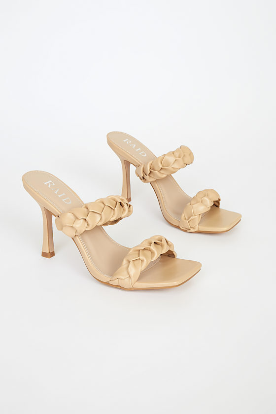 Gemma Light Nude Braided High Heel Sandals 1