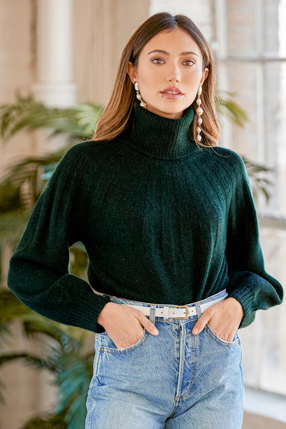Dream it Up Dark Green Knit Turtleneck Sweater 4