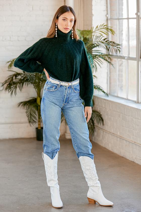 Dream it Up Dark Green Knit Turtleneck Sweater 3