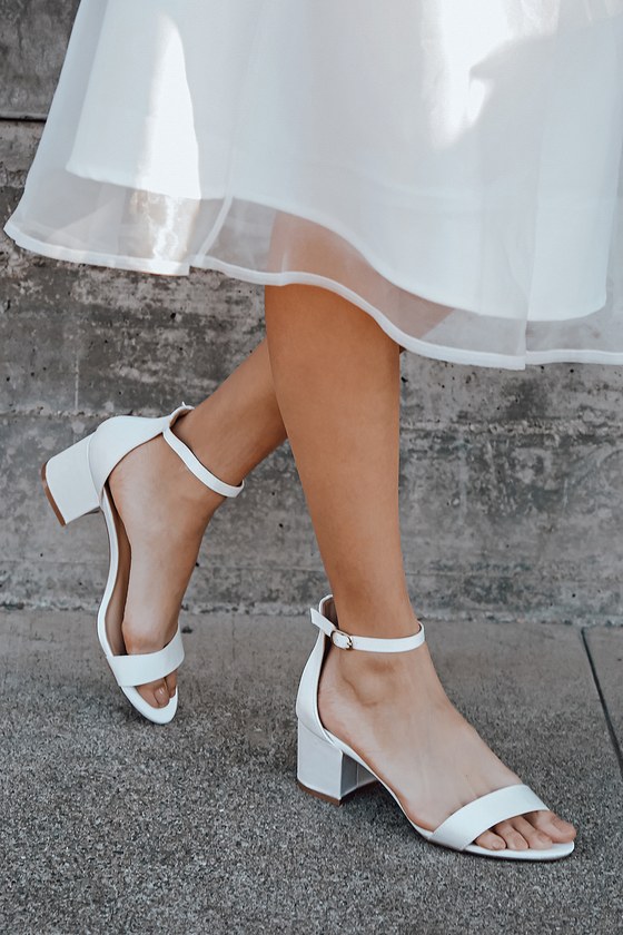 Ivory Satin Sandals - Single Sole Heels 