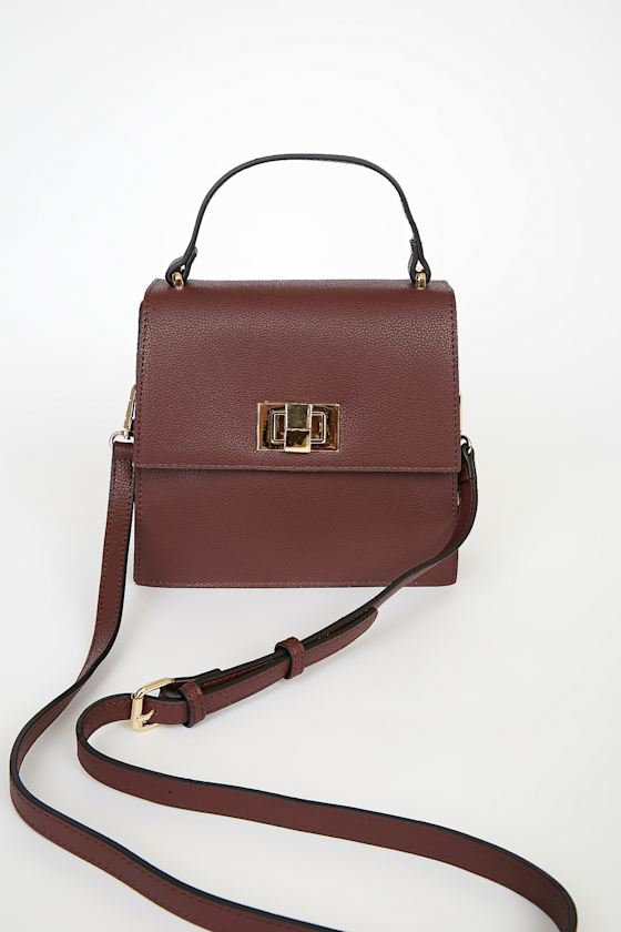 ショルダーバッグ・ポシェット ^LEATHERY^ Bolted square shoulder bag BURGUNDY LRBG3106BU Designer fashion, Seoul-fully created | W Concept