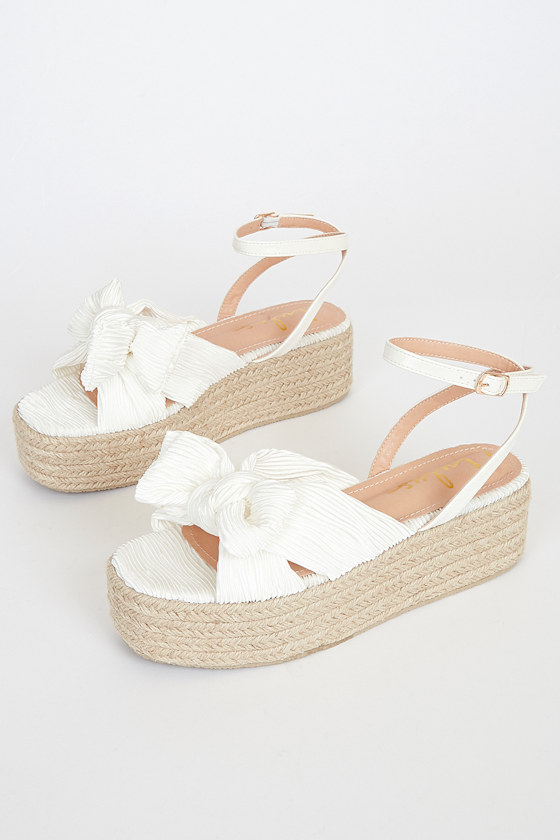 Rayanna White Espadrille Platform Sandals 1