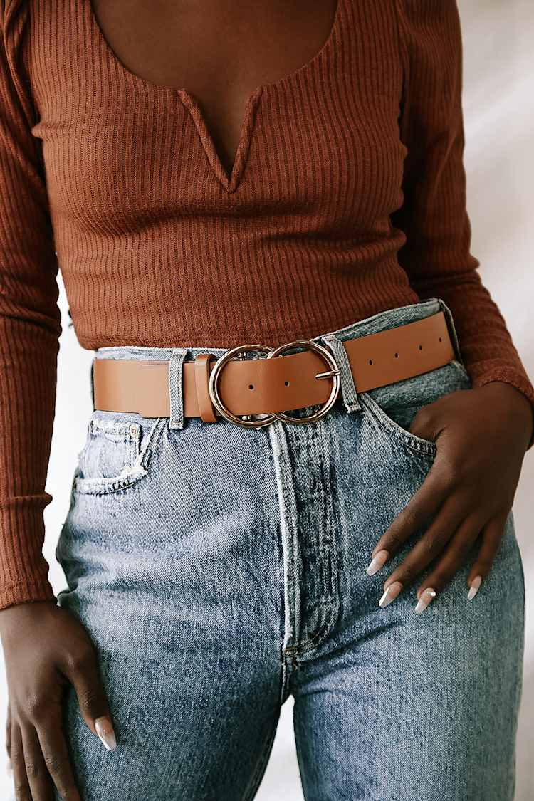 Double O Ring Belt Brown O Ring Belt Double Buckle Belt Lulus