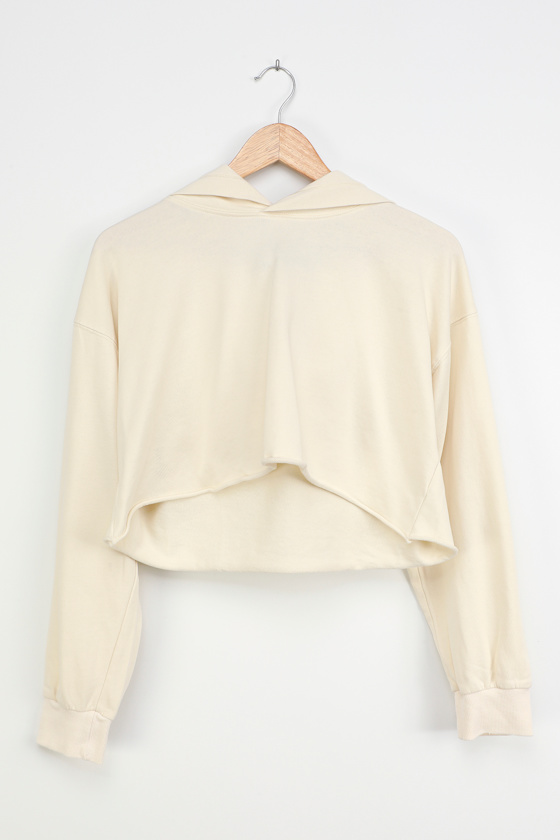 cropped cream sweatshirt