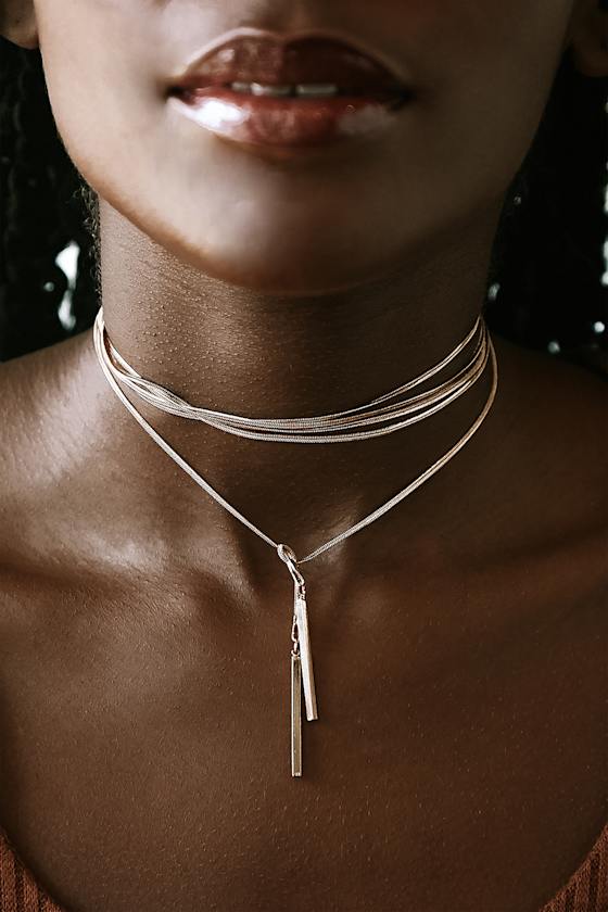 So Into It Gold Snake Chain Bolo Necklace