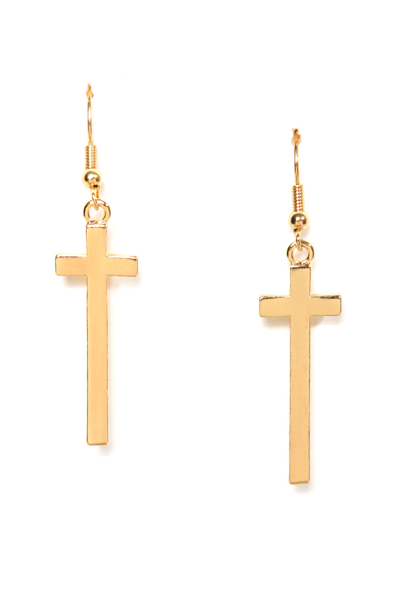 Livin' On a Prayer Cross Earrings