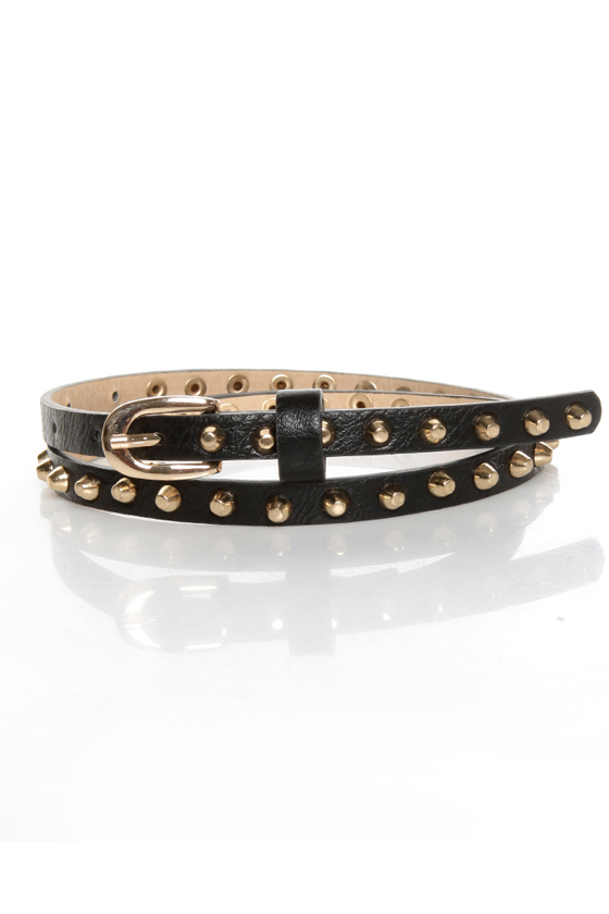 Danger Danger Studded Skinny Black Belt