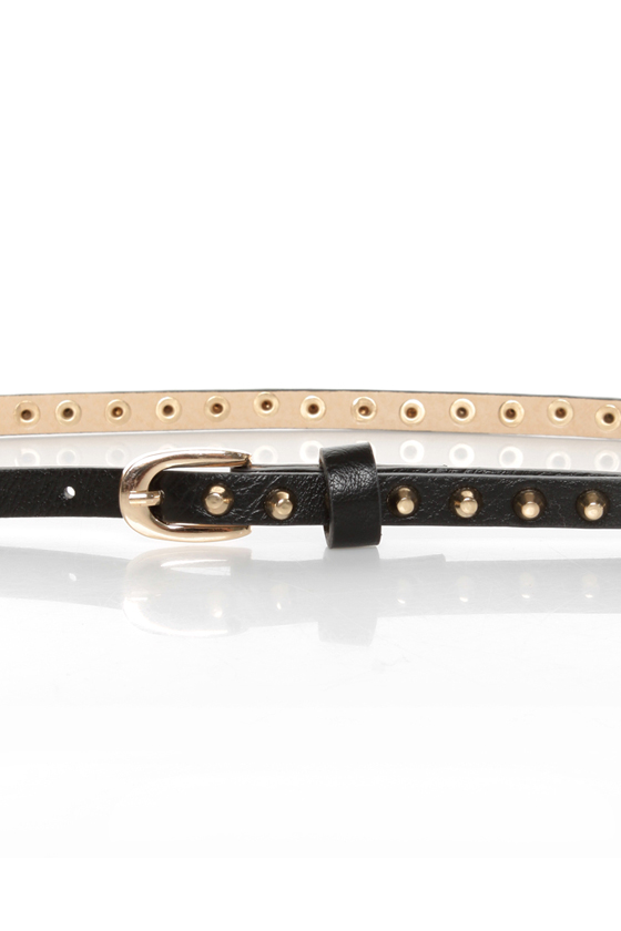 Danger Danger Studded Skinny Black Belt