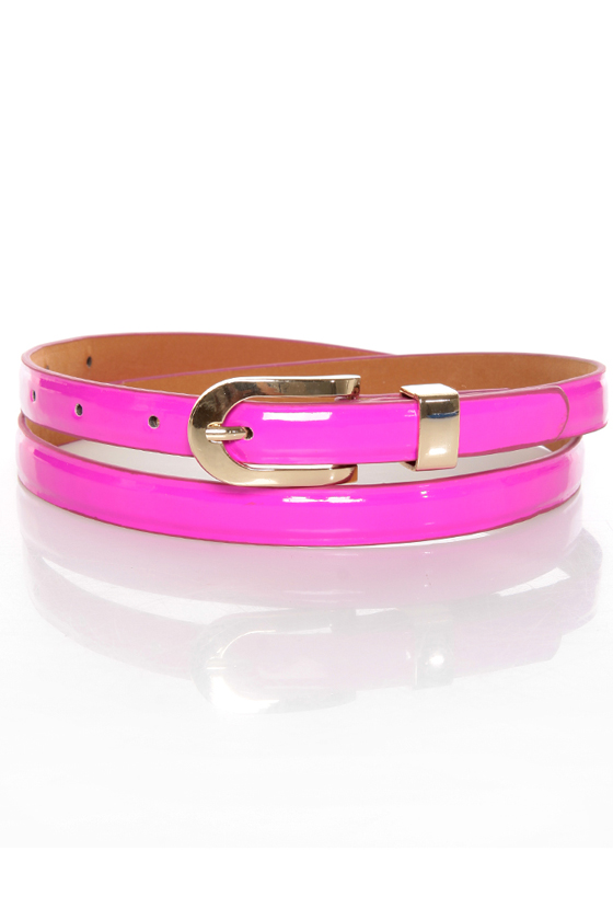 Beyond Neon Magenta Skinny Belt