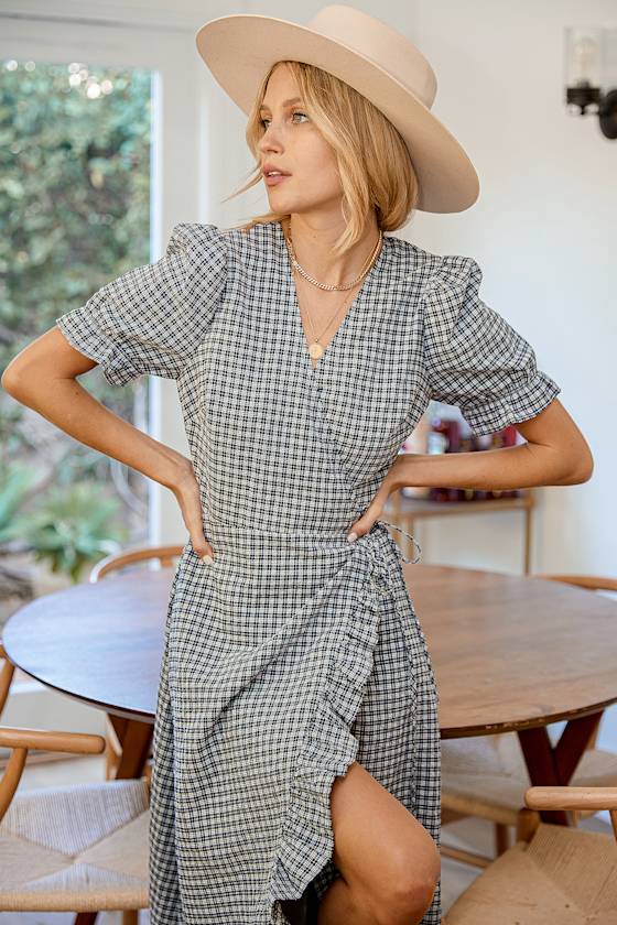 next navy wrap dress