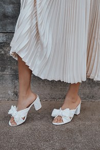 Dorothea Ivory Knotted High Heel Sandals