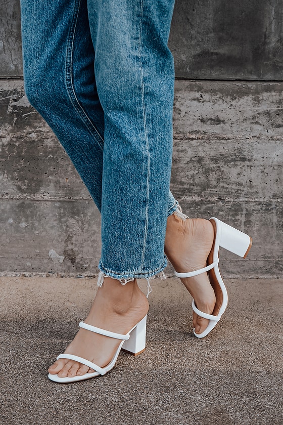 addien white high heel sandals
