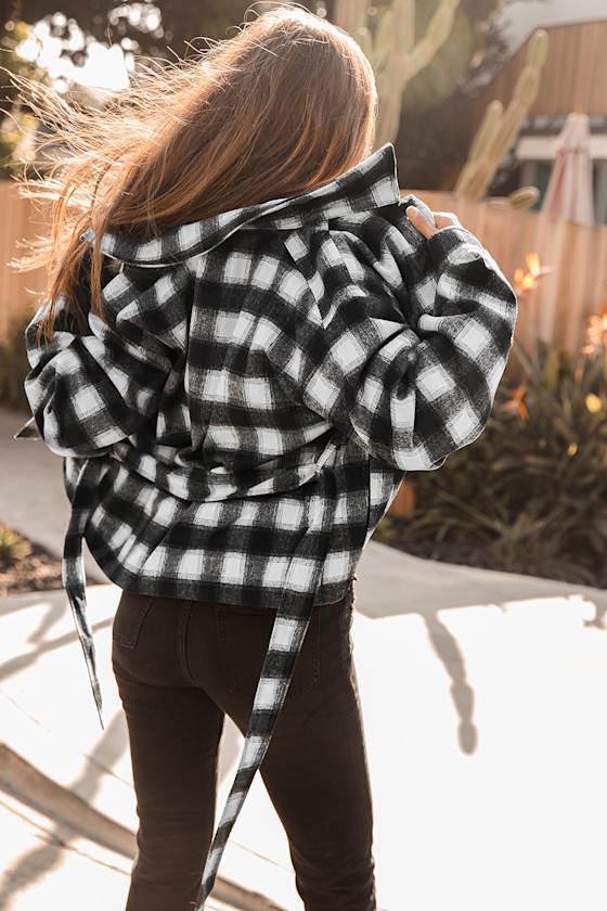 Misty Days Black and White Plaid Jacket 5