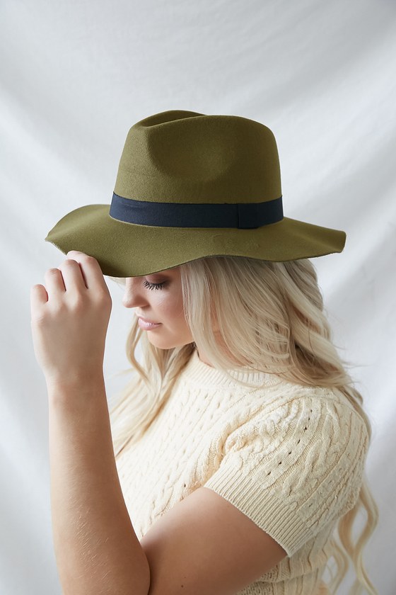 Olive Green Hat WideBrim Hat Felt Hat Panama Hat Lulus