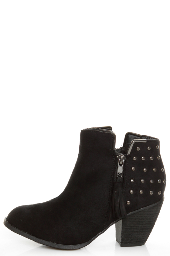 Dollhouse Mayday Black Studded Ankle Boots