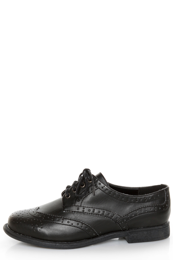 Dollhouse Trickster Black Brogue Lace-Up Oxfords