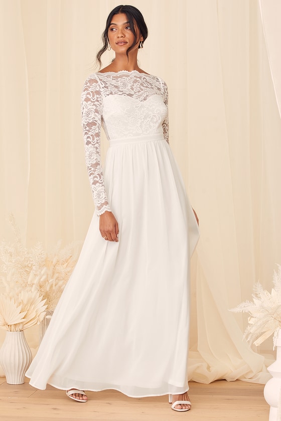 White Lace Maxi Dress - Lulus