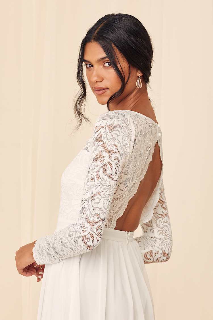 bohemian long dresses with sleeves Boho Red Lace Maxi Dress Red / XL main image 0