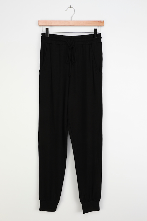 Hit the Snooze Black Drawstring Joggers 1