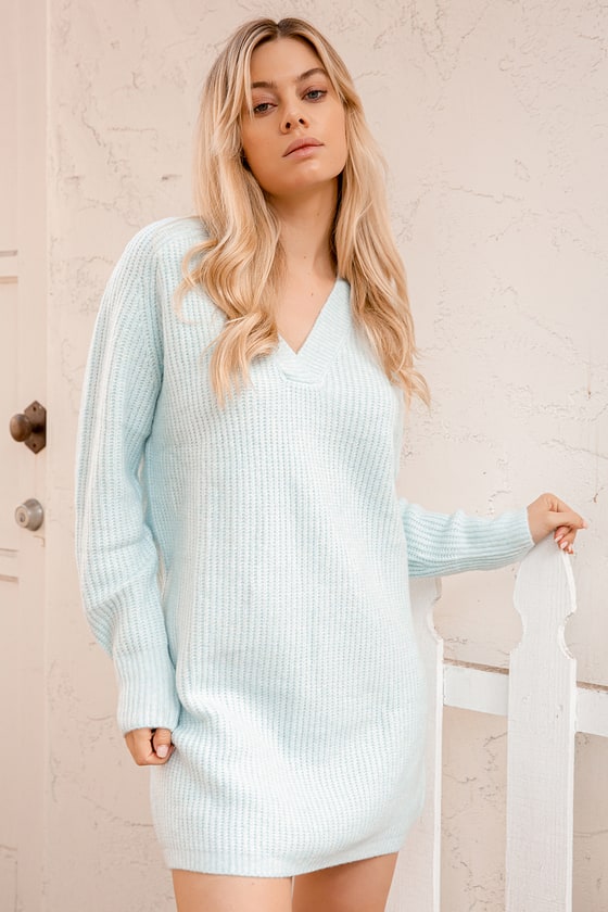 Sky blue shop sweater dress