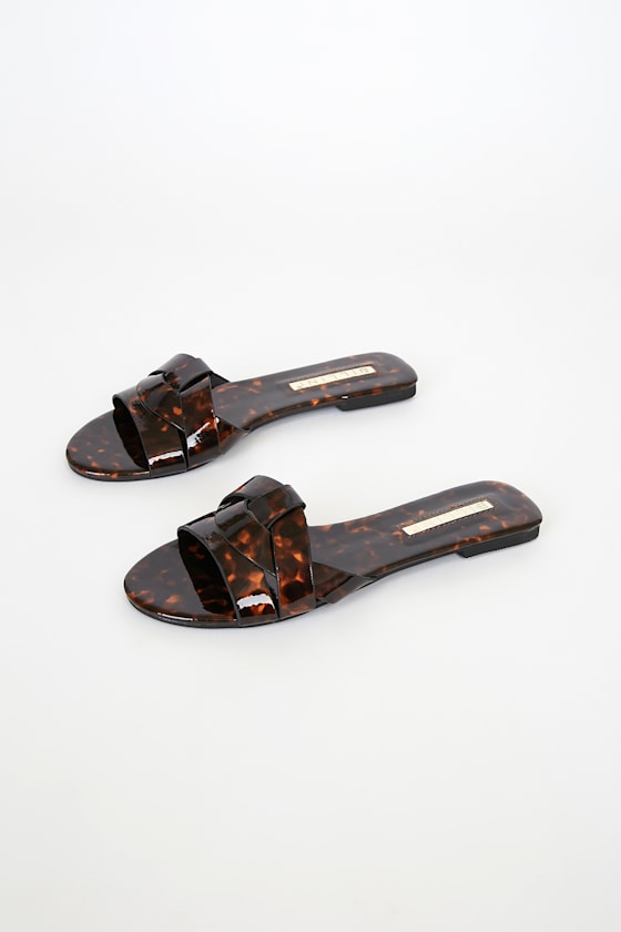 Billini Peppa Tortoiseshell - Slide Sandals - Strappy Sandals - Lulus