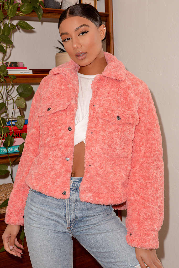 Coral Teddy Jacket