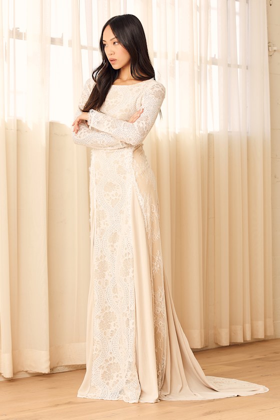 Forever You and I White Lace Maxi Dress 1