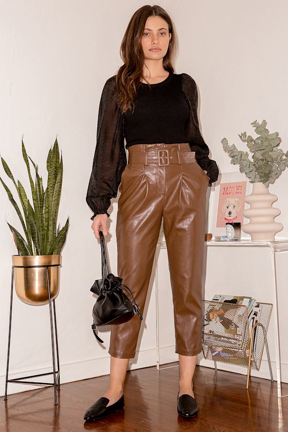 h&m brown pants