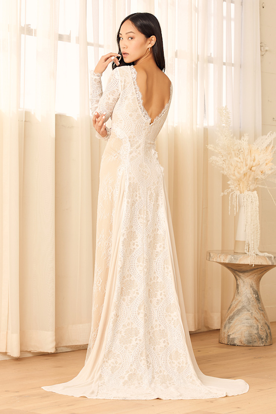 Forever You and I White Lace Maxi Dress 2