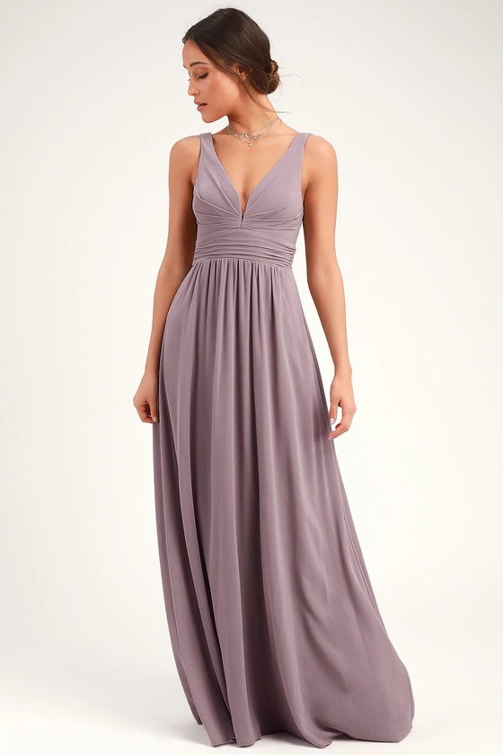 Elegant Maxi Dress - Taupe Dress - Plunging Maxi Dress - Lulus