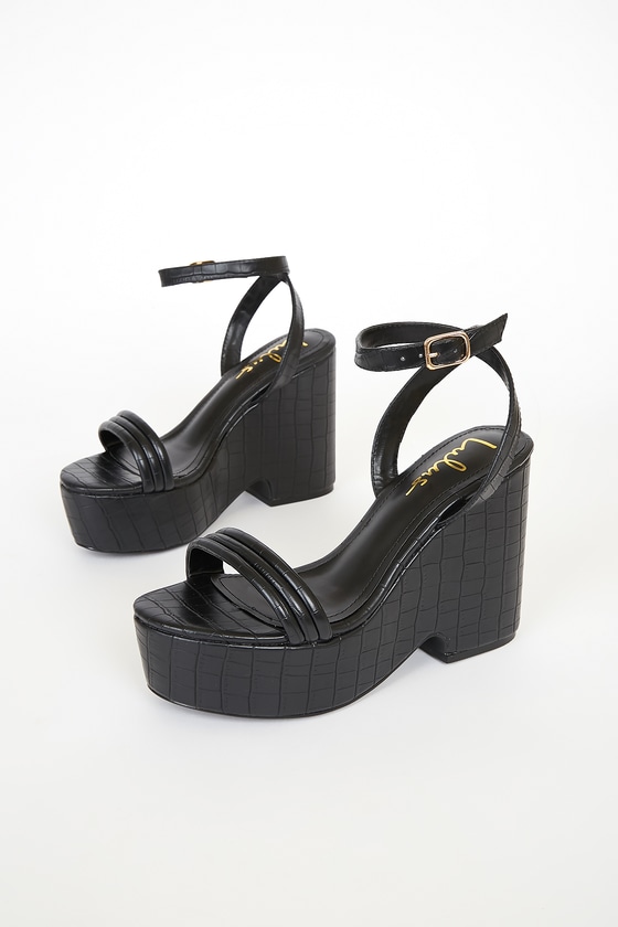 black sandals platform wedge