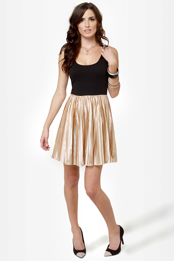 Lost Brite Rose Gold and Black Dress