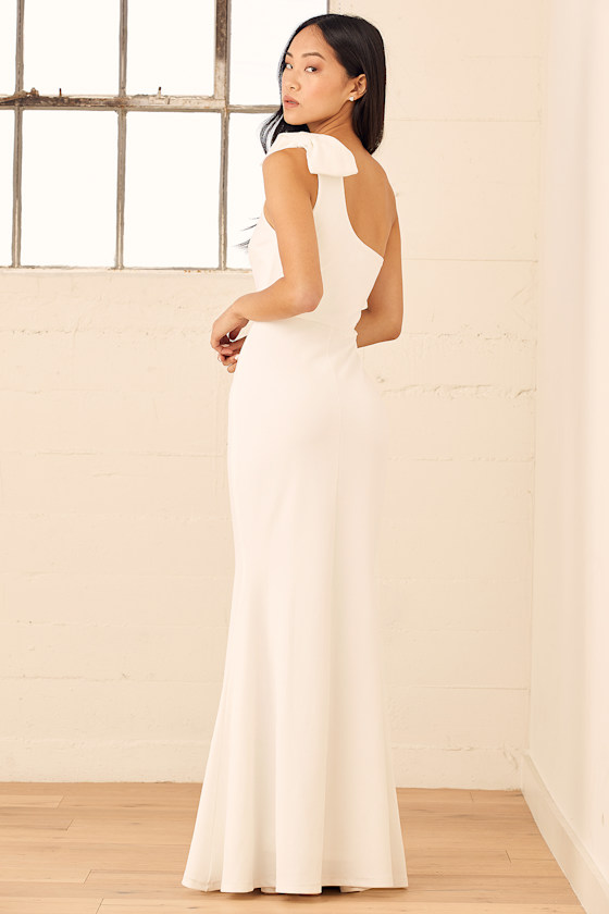 All Your Adoration White One-Shoulder Mermaid Maxi Dress 3