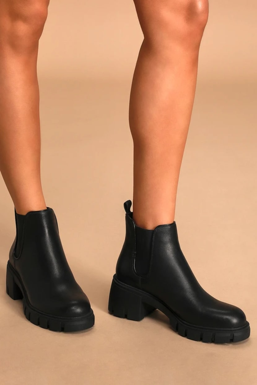 Steve Madden Howler - Black Leather - Leather Chelsea Boots Lulus