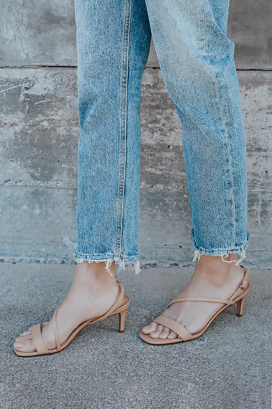 Esra Medium Nude Nappa Leather High Heel Sandals 8