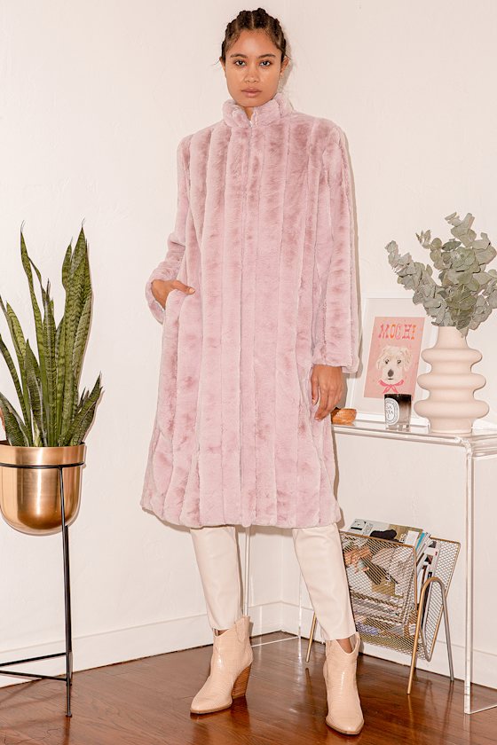 Chic Faux Fur Coat Pink Faux Fur Coat Long Faux Fur Coat Lulus