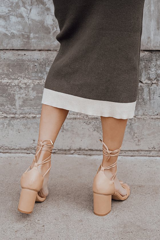Faux Leather Heels - Lace-Up Heels - Lulus