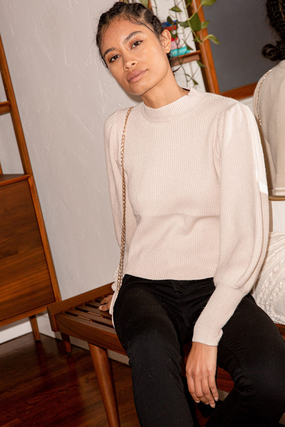 Eugenie Cream Balloon Sleeve Sweater 4
